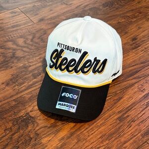 FOCO Pittsburgh Steelers White and Black Cap
